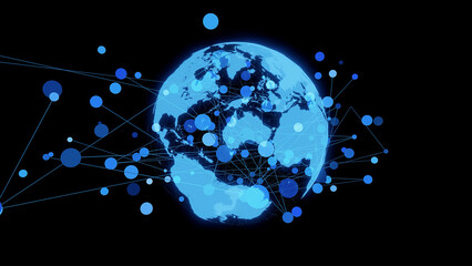 Fototapeta na wymiar Global communication network concept. Digital transformation. DX.