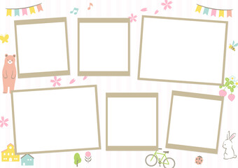 photo frame with spring illustrations