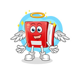 book angel with wings vector. cartoon character