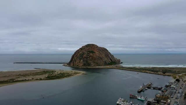 stead drifting shot of Morro Bay Harbor in California.
