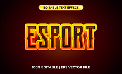 Esport 3d text effect with fire theme. typography template hot for name tag esport game.