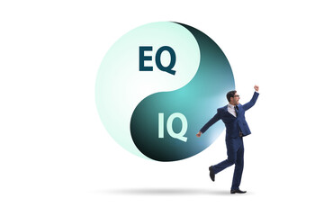 EQ and IQ skill concepts with businessman