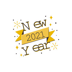 Happy New Year elegant design of colored 2021 logo numbers