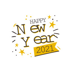 Happy New Year elegant design of colored 2021 logo numbers