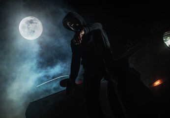 Caucasian Men with Firearm in His Hand Gun Violence Theme