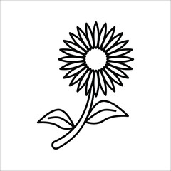 Sunflower Icon Symbol. Premium Quality In Trendy Style. vector illustration on white background