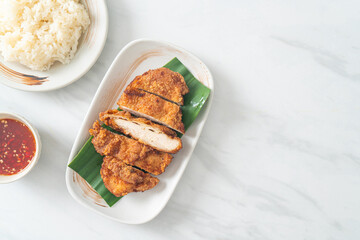 fried chicken with sticky rice