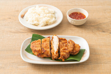 fried chicken with sticky rice