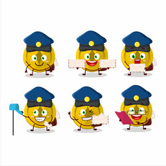 A picture of cheerful gold coin postman cartoon design concept