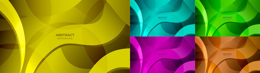 Abstract wave background colorful gradient yellow, blue, green, purple and orange color. Vector illustration
