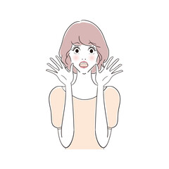 女性の驚いた表情