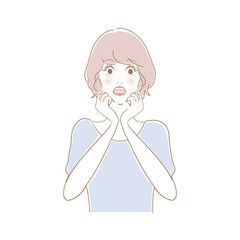 女性の驚いた表情