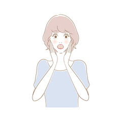 女性の驚いた表情