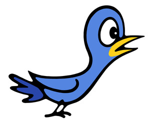 Cartoon illustration of an anxious bird