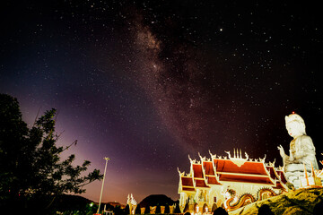 Milky Way, long night, speed Guan Yin Chiang Rai - obrazy, fototapety, plakaty