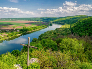 Dniester River. Ukraine. Moldova summer