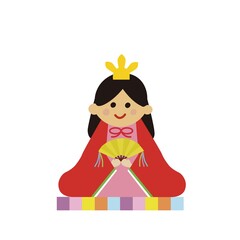 ひな人形の女雛のイラスト