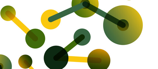 Abstract background. Round dots connected by lines. Trendy techno business template for wallpaper, banner, background or landing