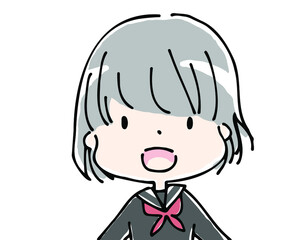 セーラー服姿の笑顔の女子学生