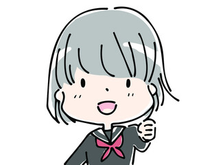 セーラー服を着た笑顔の女子学生