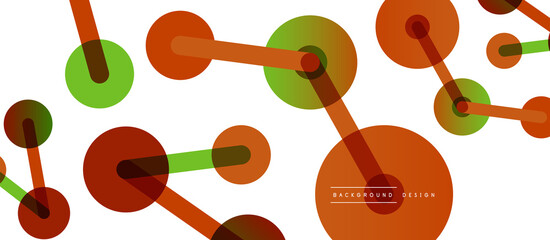 Line points connections geometric abstract background. Circles connected by lines. Trendy techno business template for wallpaper, banner, background or landing