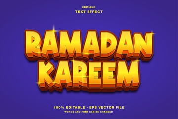 Ramadan Kareem Cartoon 3D Editable Text Effect