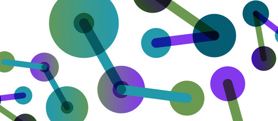 Line points connections geometric abstract background. Circles connected by lines. Trendy techno business template for wallpaper, banner, background or landing