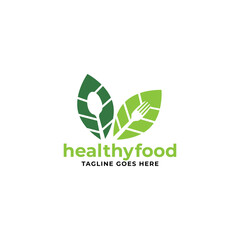 Healthy Nature food logo designs concept vector, Vegetarian food symbol Creative logo.