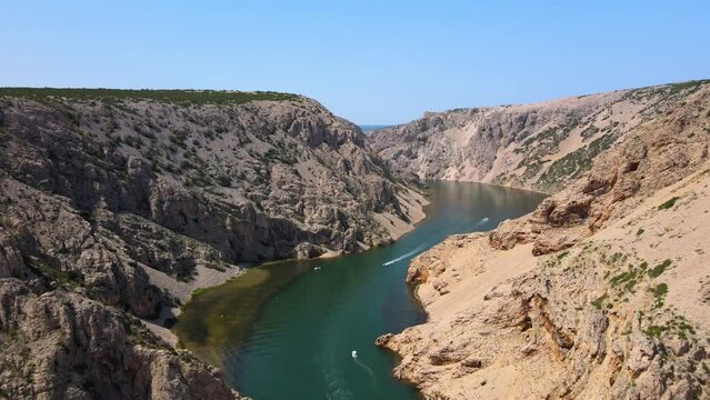 the canyon of the river Zrmanja bordered by high and majestic rocks