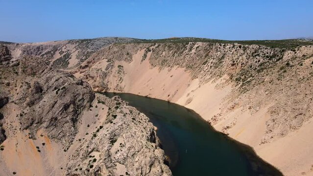 the canyon of the river Zrmanja bordered by high and majestic rocks