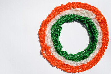 Happy Republic day and Happy Independence day greeting banner wishes with tiranga india tricolor...