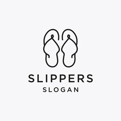 vector slipper logo in trendy line style illustration isolated