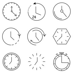 Clock face glyph icon used to view the time as a hand.