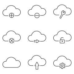 cloud storage glyph icon used on internet websites