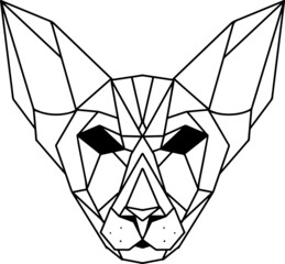 Vector illustration of an animal head polygonal triangle. Geometric outline origami style