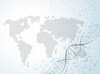network map of the world in dna format.