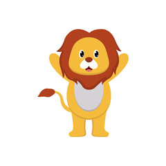 Lion baby cute animal flat illustration vector