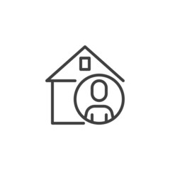 Working from home line icon