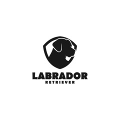 Silhouette Black Labrador Dog Logo Design