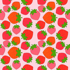 seamless pattern with strawberries