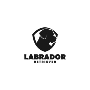 Silhouette Black Labrador Dog Logo Design