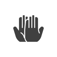 High five gesture vector icon