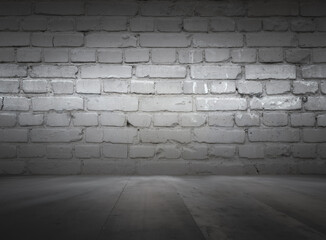 Fototapeta premium old interior with brick wall