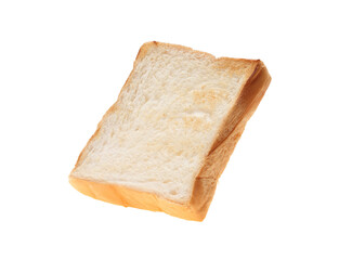 Slices toast bread on white background