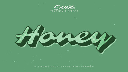 Honey vintage retro 3d text style effect. Editable illustrator text style.