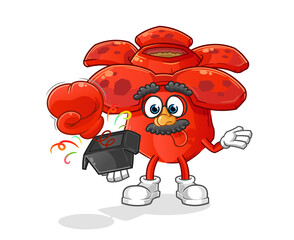 Rafflesia arnoldii prank glove in the box. cartoon mascot