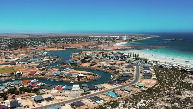 Wallaroo Marina Pristine waterways surrounded by residential Houses, Idyllic Scenery