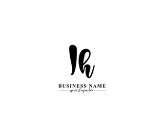 Fototapeta na wymiar Signature IH Logo Image, Initial ih Premium Logo Letter Vector for baby children kids business identity