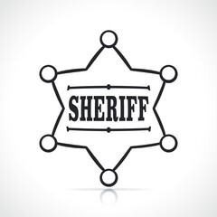 sheriff star badge contour icon
