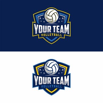Volleyball Logo Icon Design, Sports Badge Template. Vector Illustration